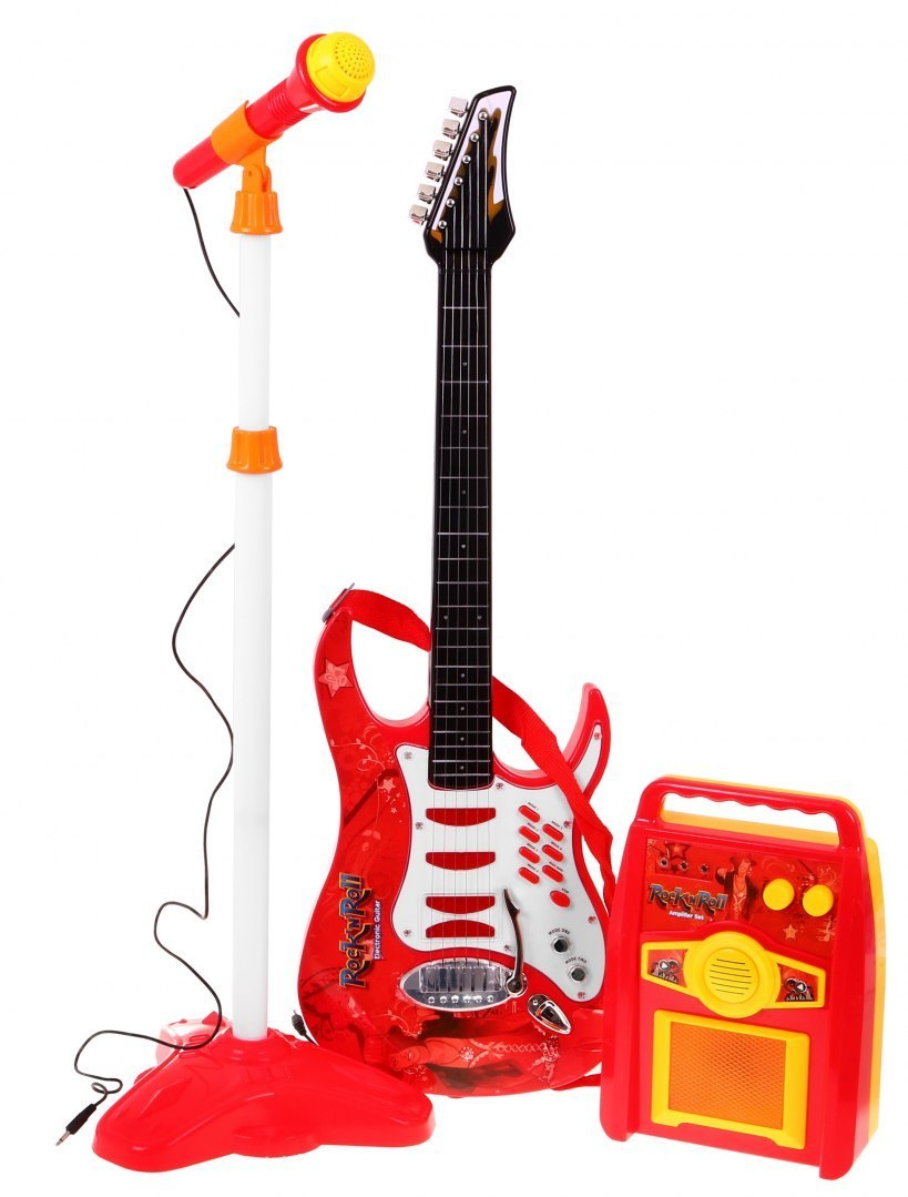 Gitara + mikrofón červená