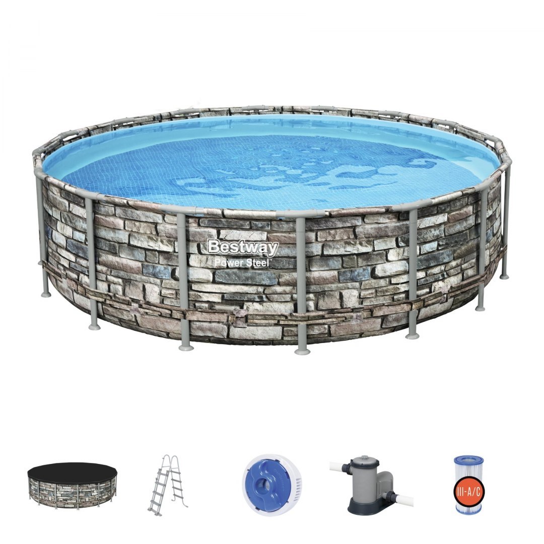 Záhradný bazén Frame Pool 16 FT / 488 x 122 cm Power Steel BESTWAY