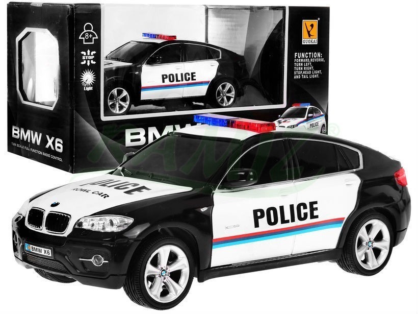 BMW X6 POLÍCIA 1:24 27MHZ čierne