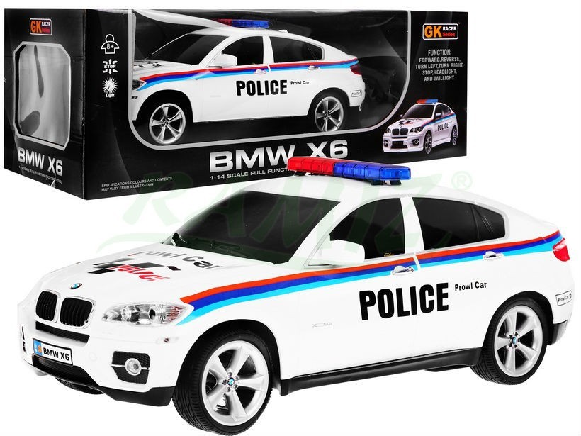 BMW X6 POLÍCIA 1:14 27MHZ biele