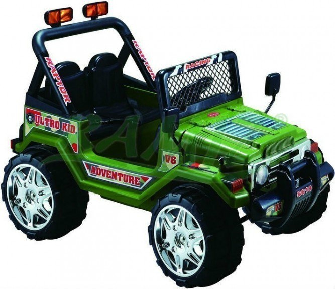 Raptor EVA zelená motor 2x45W+batéria 2x6V
