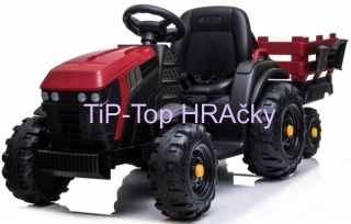 Traktor Titanium s vlečkou červená