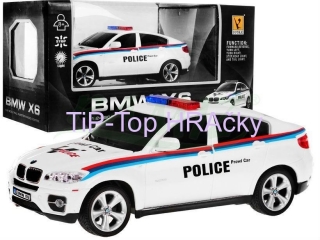BMW X6 POLÍCIA 1:24 27MHZ biele