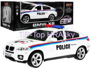 BMW X6 POLÍCIA 1:14 27MHZ biele