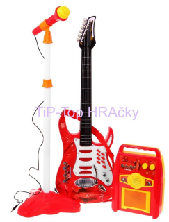 Gitara + mikrofón červená